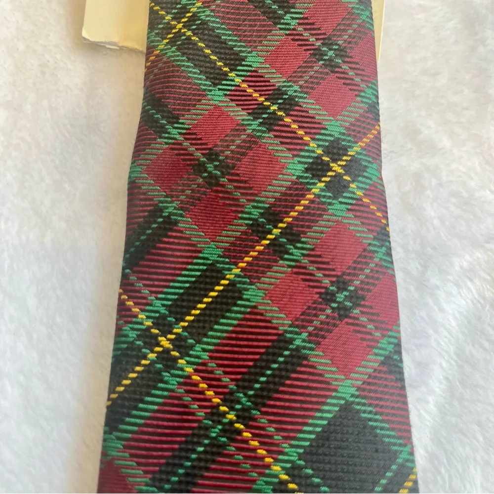 3/$15* Boy's Plaid Tie in Burgundy and Green